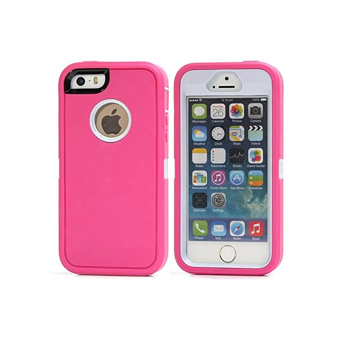 Buy Iphone Se Case Iphone 5se Cover Iphone 5 5s Tough Armor Cases Lordther Shieldon Series Heavy Duty Silicone Tpu Covers Only For Iphone Se 5se 5 5s Pink Grey Online At