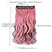 Stepupgirl Hair Extension 20 Inch Brown Mix Pink Two Color Curly Full Head Synthetic Clip on Wig Hairpiece
