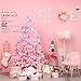 Sea Team Plastic Christmas Glitter Snowflake Ornaments Christmas Tree Decorations, 4-inch, Set of 36, Pink