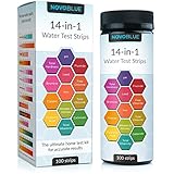 NovoBlue 14-in-1 Water Test Kit Tester Strips for Pool, Spa, Hot Tub, Aquarium, Drinking Water, Well - Detect pH, Hardness (TDS), Chlorine, Fluoride, Lead, Iron, Copper, and More!