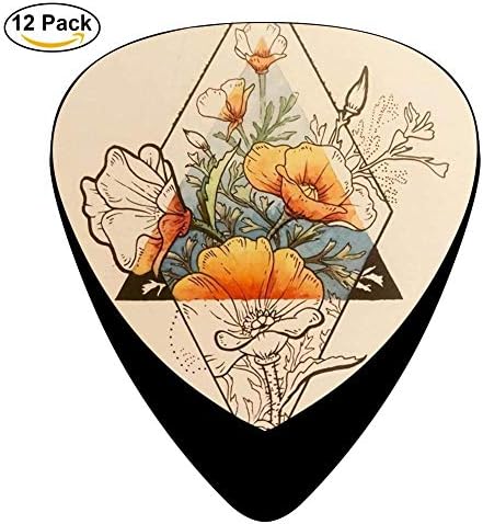 Cool Stuff Flower Celluloid Plectrums for Guitar Bass,12 pack
