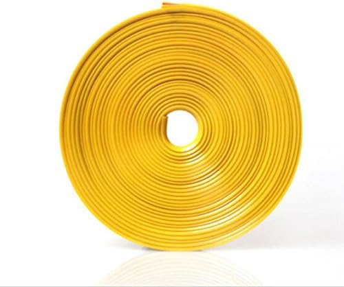 Yellow Car Wheel Hub Rim Edge Protector Ring Tire Guard Tape Sticker Line Rubber Strip