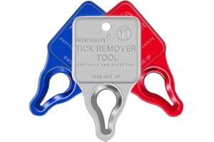 RENDASUN Tick Remover Tool, Tick Removal Tool Suitable for Pets, and Highly Essential Tick Remover Tool for Portable Outdoor Living, 3 Pack (Silver, Red, Blue)