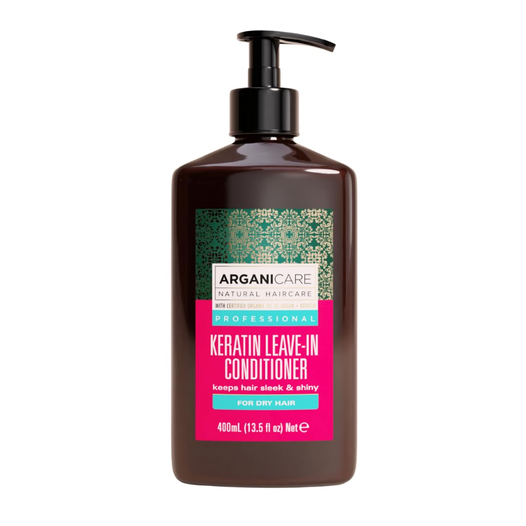 Arganicare | Keratin Ultra-Hydrating Leave-In Conditioner | Dry and Damaged Hair | Daily Moisture Care | Smoothness, Shine and Elasticity | 400 ml