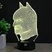 HUI YUAN Batman 3D Lamp Room Bedroom Decorative Night Light Multi 7 Color Change USB Cable Smart Touch Button LED Desk Table Light Kids Kiddie Gift Home Decoration