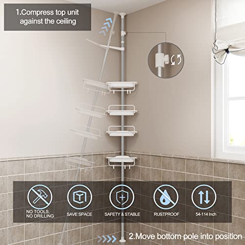 ALLZONE Rustproof Shower Caddy Corner for Bathroom,Bathtub Storage