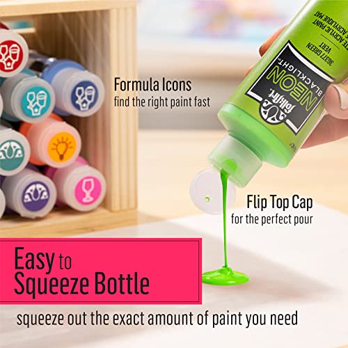 FolkArt Neon Glow Acrylic Paint Set, 2 oz, 8 Fl Oz Pricepulse