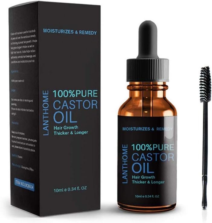 Yunn 100 Pure Organic Castor Oil Cold Pressed Hexane Free Hair Care Essence Growth Liquid,Stimulate Growth for Eyelashes, Eyebrows, Hair
