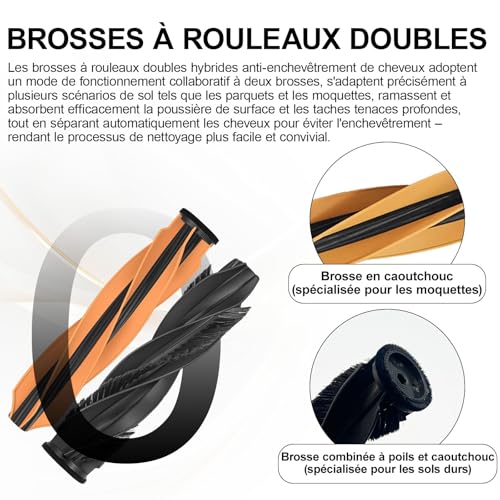 Vacuum Cleaner Accessories for Dreame L40s Pro Ultra/ L50 Pro Ultra/Matrix 10 Ultra, 1 Main Brush, 4 Wipes, 4 Filters, 4 Side Brushes, 4 Dust Bags, for Mova V50 Ultra Complete