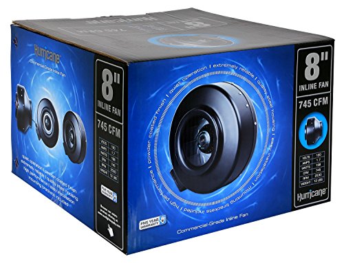 image for HURRICANE GL56736580 736580 Centrifugal Inline, 8-Inch, Black Built-in