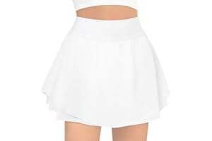 B&GCozy Girls Tennis Skirt, Double Ruffle Golf Running Yoga Workout Skorts with Pockets, Black 8-9 Years