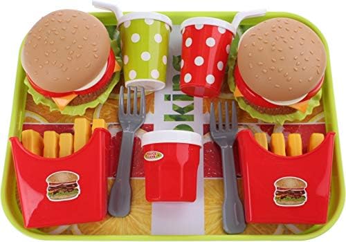 UMKYTOYS Pretend Food Toys Set With Tray Burger Playset