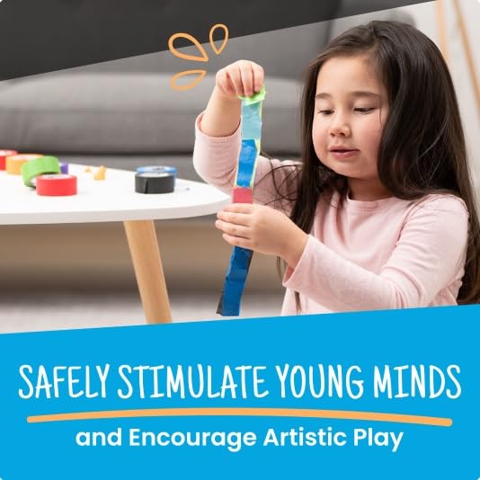 Craftzilla Colored Masking Tape - 11 Roll Multi- Pack, 55 Yards x 1 in Colorful Craft Tape- Great for Arts & Crafts, Kids, Labeling and Color- Coding