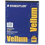 Staedtler Mars Vellum Paper, 16#, Rag, 8.5 x 11 Inches, Plain, 50 Sheets per Pad (946811P)
