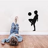 DCTOP Kids Room Wall Decals Boy Playing Soccer Removable Boys Room Wall Decor Bedroom Decorations