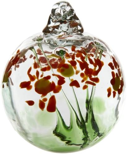 Kitras 2-Inch Blossom Ball Glass Ornament, Happy Birthday