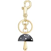 MyfavoriteK Stylish Mushroom Keychain Rearview Mirror Charm Fancy Handbag Purse Charms for Women Accessory Car Key Chain