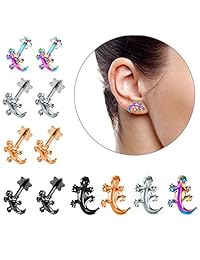 Topbright, 14 piercings para labio, tragus, helix, cartílago, 0.56 oz, rosca interna, para hombres y mujeres
