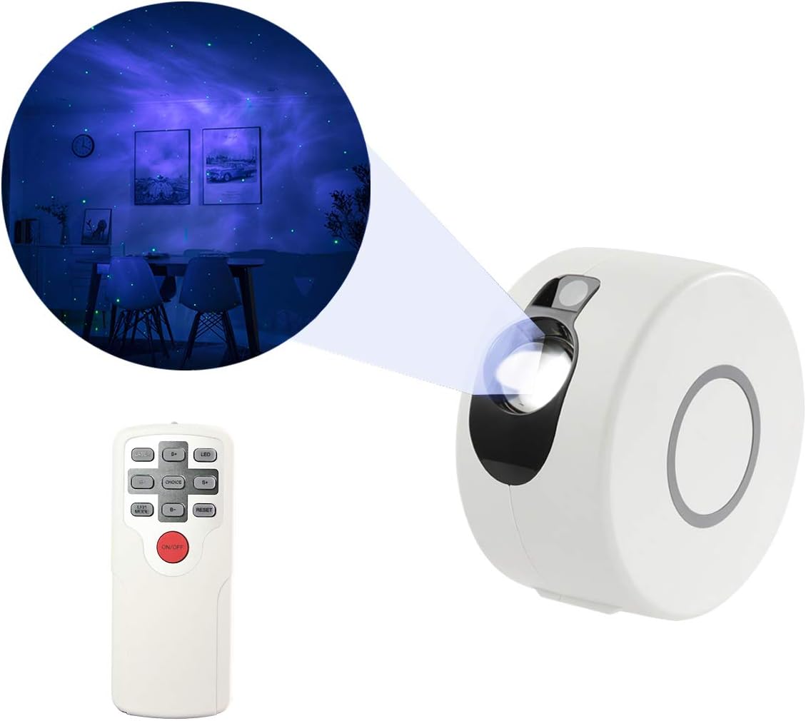 Sky Lite Galaxy Projector LED Nebula Meteor, Blisslights Sky Light, 60ft Remote Control Distance - White