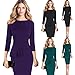 Hemlock Business Dress Lady, Women's Bodycon Dress Formal Dress Office Lady Dress Elegant Tunic Dress (L, Purple)