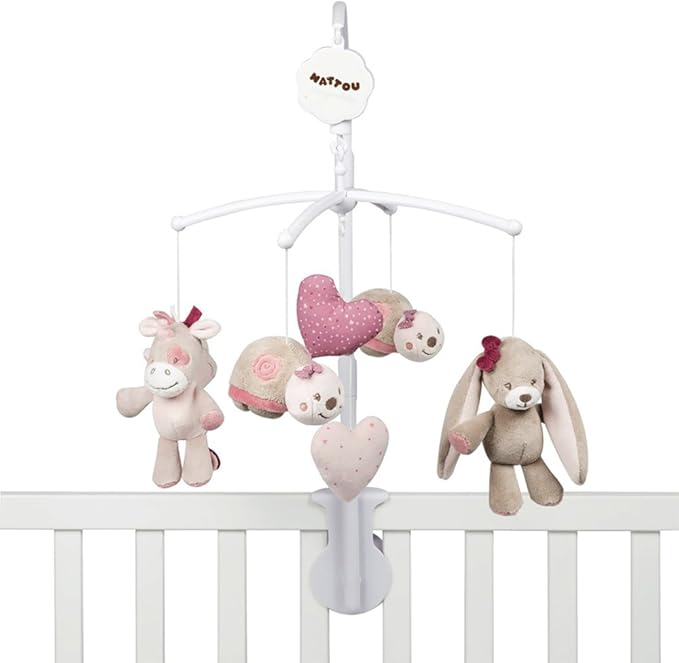 Nattou Mobile Musical avec Peluches Nina, Jade et ...