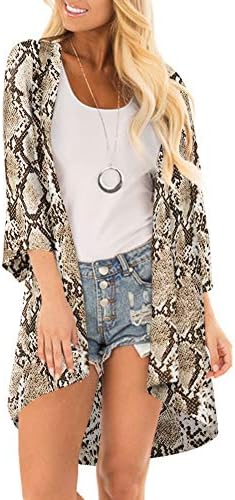 PINKMILLY Women's Floral Print Kimono Sheer Chiffon Loose Cardigan