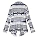 WLLW Women Cotton Geometric Print Casual Cape Cloak Thin Cardigan Coat