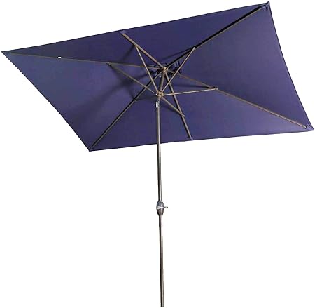 Aok Garden Outdoor Market Umbrella 10x6 5 Feet Square Patio Umbrella With Push Button Tilt And Crank Lift Ventilation 6 Sturdy Ribs Non Fading Sunshade Navy Blue Amazon Ca Patio Lawn Garden