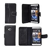 Bear Motion Genuine Lambskin Leather Case for HTC ONE M7 - Black