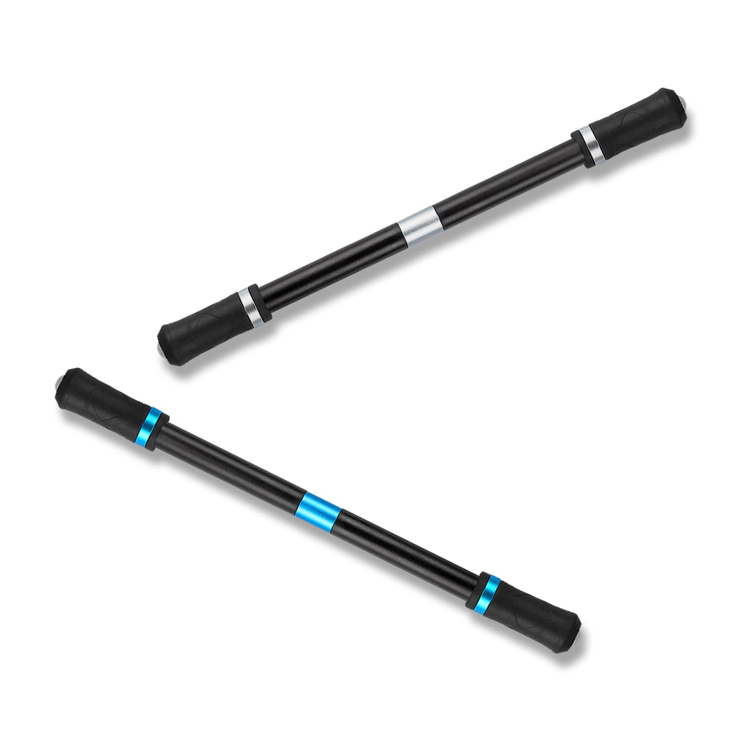 Rumyve2pcs Finger Pen Spin,Spin Ballpoint Pen Pressure Relief and Play,Spin Pen for Student Adults, 2302-113B, Blue Silver