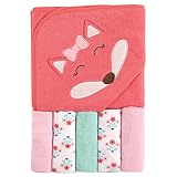 Luvable Friends Hooded Towel and 5 Washcloths, Girl Fox