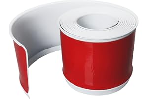 SALIMHIB Flexible Baseboard Molding Trim 4Inch x 20Feet White Vinyl Wall Base Self-Adhesive, Peel and Stick Baseboard Molding Rubber Baseboard, Peel and Stick Trim Molding Baseboard Trim(4in x 20ft, White)