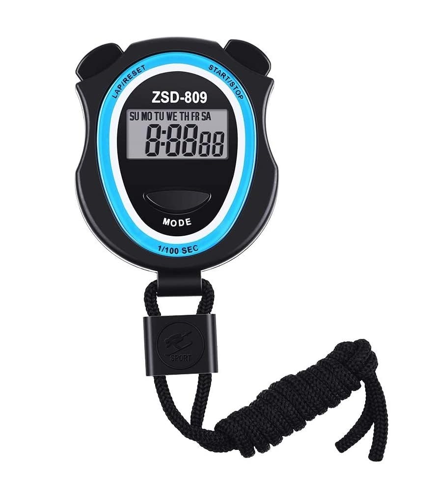 Digital Stopwatch, Multi-Function Electronic Sport Stop watch Referee Watch Handheld Stop Watch ABS Interval Training Timer Outdoor Digital Timer with Lanyard for Running Exercise Equipment KK's
