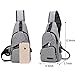 lcfun Canvas Sling Bag Shoulder chest cross body backpack, Men Women Crossbody backpack, usb charging port Backpack for Travel/Hiking/Outdoor Sport (Gray)