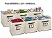 Foldable Storage Cube Closet Organizer, Classic Beige, 6 Pack with Handy Label Window to Make Identifying Contents Easy. Set Includes 6 Collapsible Fabric Cubicle Storage Bins