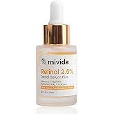 Retinol Serum 2.5% | Anti-Aging Face Serum With Collagen, Vit C, E & Hyaluronic Acid | Targets Wrinkles, Fine Lines, Even-Toned Youthful-Looking Skin – 1 Fl Oz