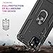 LeYi Compatible for iPhone 11 Pro Max Case with Tempered Glass Screen Protector [2 Pack], Military-Grade Phone Case Cover with Ring Kickstand for Apple iPhone 11 Pro Max 6.5 inch，Black