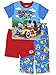 Mickey Mouse and The Roadster Racers Boys 3 Piece Shorts Pajamas Set (2T, Blue/Red)