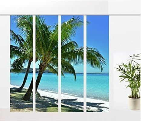 gardinen-for-life Flächenvorhang Südsee 4er - Serie, Set 4tlg, Jew. Höhe 2,45 m