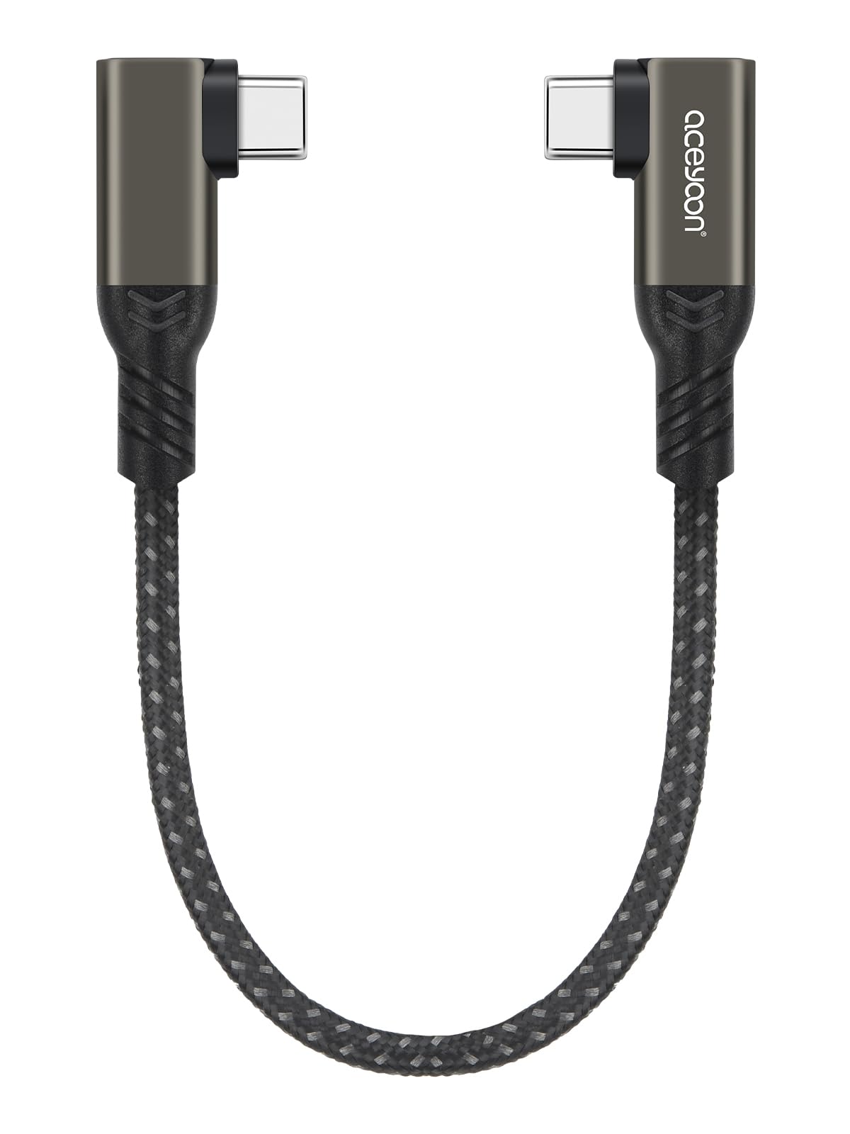 Photo 1 of aceyoon Short USB C Cable, 90 Degree USB C to USB C Cable 240W QC 4.0 Fast Charging & Data Sync 0.6ft USB C Right Angle Braided Type C Charger Cord for iPhone 16 15 Pro Max iPad MacBook Galaxy S24