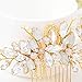 Yean Wedding Hair Comb Rhinestones Opal Crystal Vintage Bridal Hair Clips Combs for Brides and Bridesmaids (Gold)