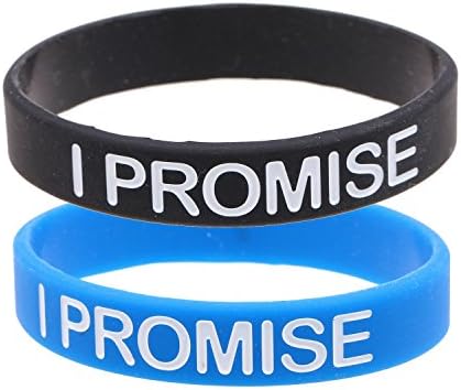 QSKS I Promise Silica Gel Valentine Wristband Bracelet for Lover as Small Gift ,8 Pcs/Lot