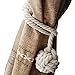 Loghot Hand Knitting Curtain Rope Cord Rural Cotton Tie Backs with Single Ball (Beige)