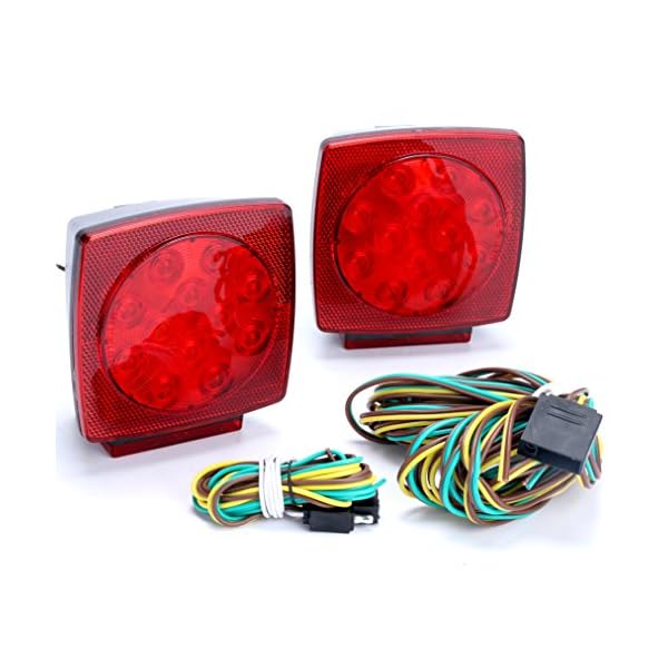 Amarine-made-Boat-Marine-Pair-LED-Square-Light-Kit-Trailer-Under-80-Tail-Stop-Brake