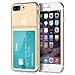 for iPhone 7 Plus/iPhone 8 Plus Phone Case Ultra Slim Thin Fit Crystal Clear TPU Case Cover with ID Card Slot Holder (Transparent)