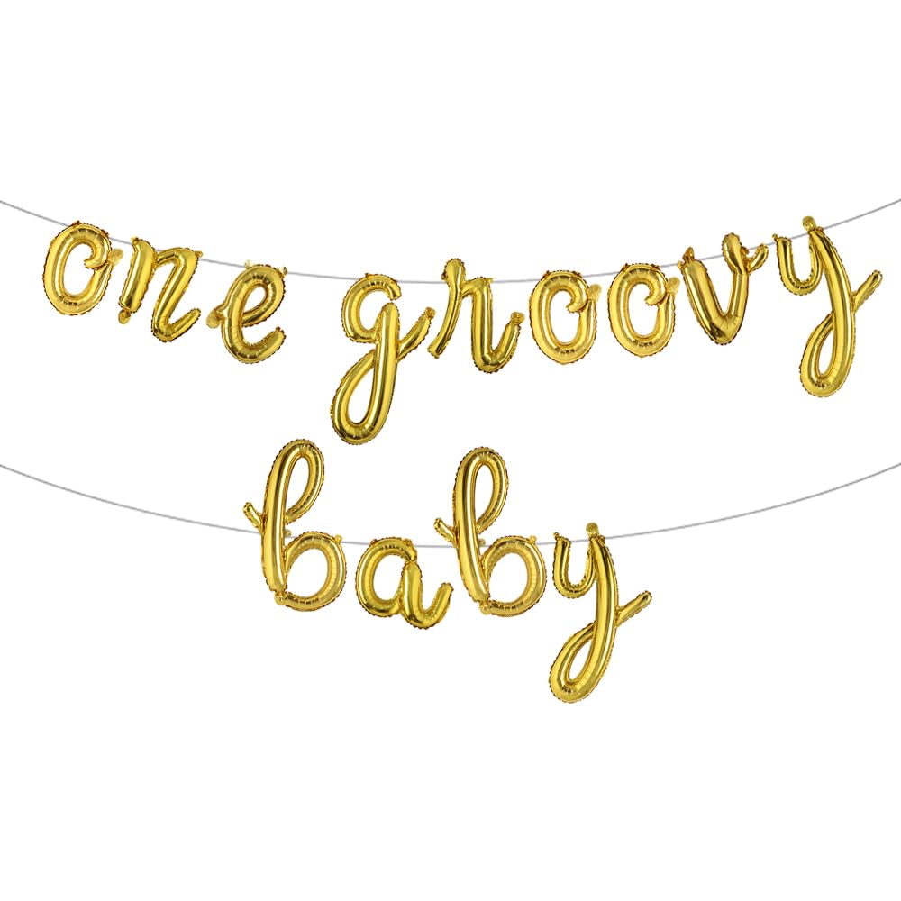 Photo 1 of One Groovy Baby Birthday Decorations for Girl 1st Birthday Decorations One Groovy Baby Balloon Garland Arch Kit for Girls 1st Birthday Baby Shower Party Decor (L ONE GROOVY BABY Gold)