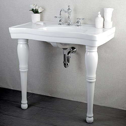 Kingston Brass VPB1368 Designer Fauceture Imperial Console Sink Vitreous China with 8-Inch Centers, White