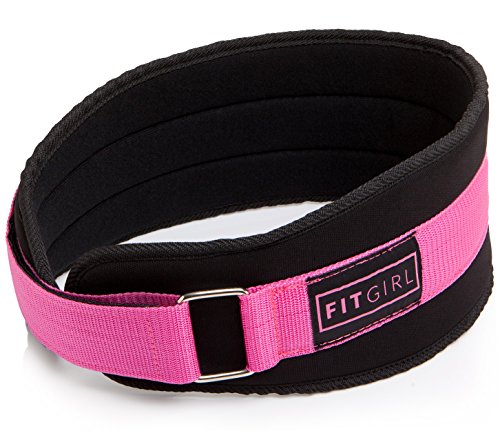 FITGIRL - Pink Weight Lifting Belt - Gym, Fitness, Bodybuilding - Great for Squats, Lunges, Deadlift, Thrusters (S)