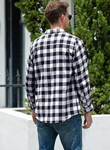 SANGTREE Boys Button Down Flannel Plaid Shirt Long Sleeve Black