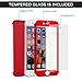 VANSIN Case for iPhone 7, 360 Full Body Protection Hard Slim Case Coated Non Slip Matte Surface with Tempered Glass Screen Protector for iPhone 7 Only (4.7-inch) - (Red)